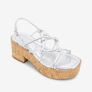 Kenneth Cole REACTION - ESSA METALLIC CORK PLATFORM SANDAL